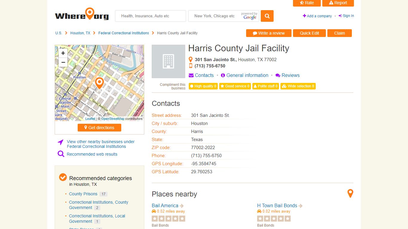 Harris County Jail Facility, Houston, TX - 301 San Jacinto St ...